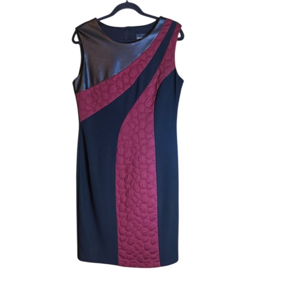 Frank Lyman Design Black and Burgundy Mini Dress Size 12 📦